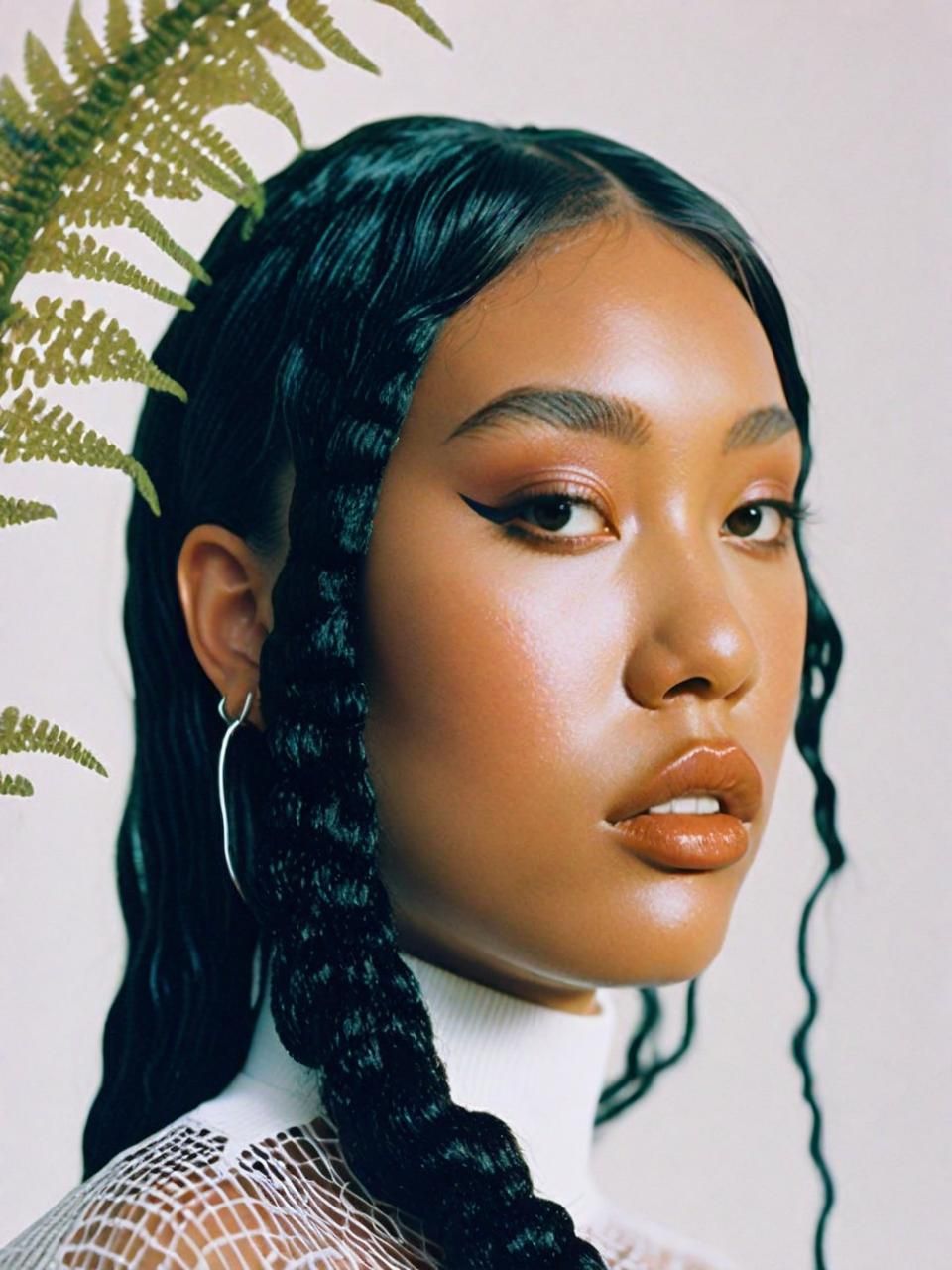 a woman with braids wearing a white top