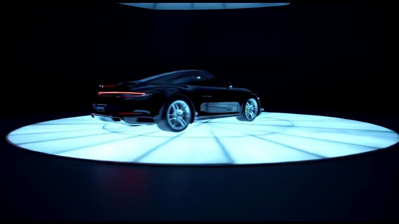 a car is shown on a circular surface