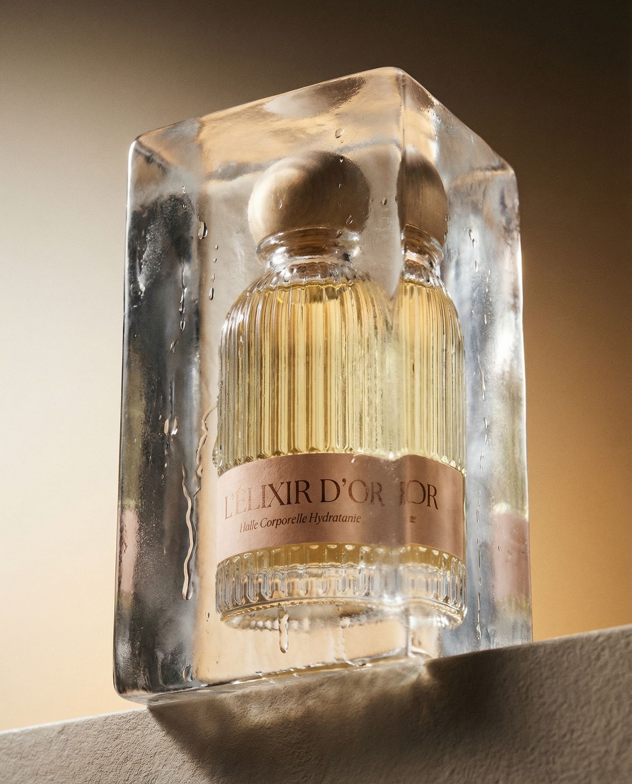 a bottle of perfume sitting on top of a shelf