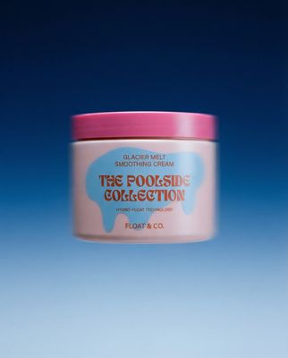 a jar of the footing collection on a blue background