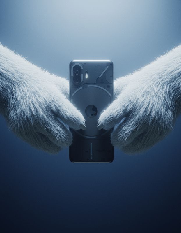 a pair of hands holding a camera in the water