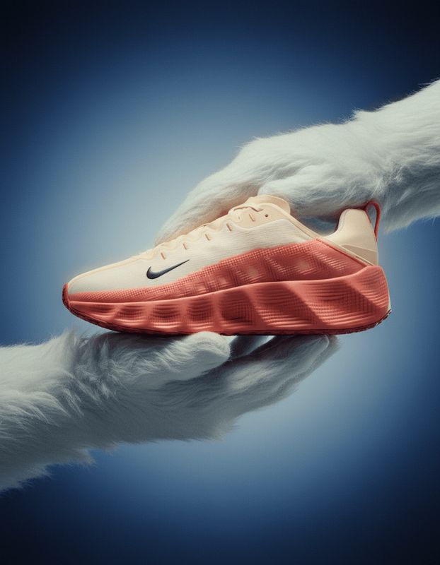 a person holding a shoe in their hand