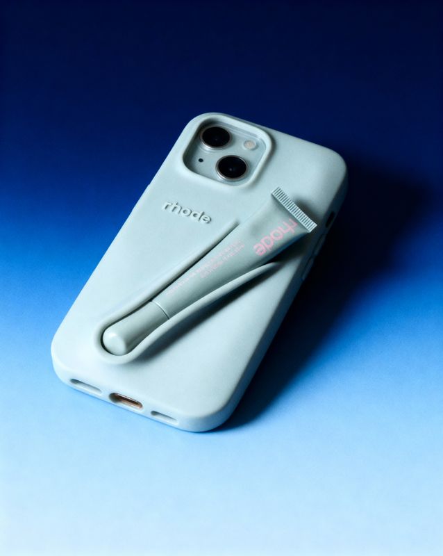 a cell phone case with a toothbrush and toothpaste on it