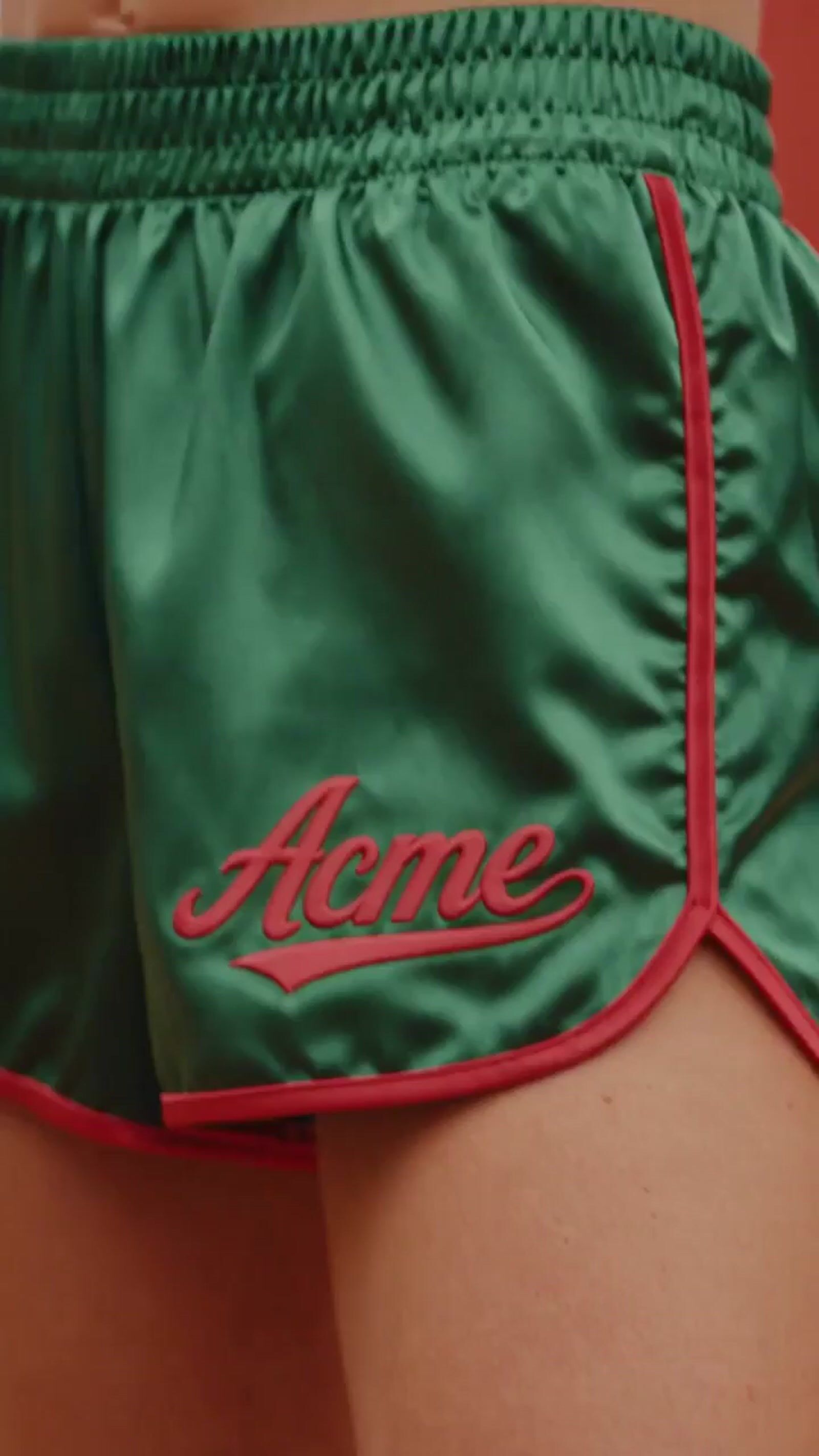 a close up of a woman's shorts with a name on it