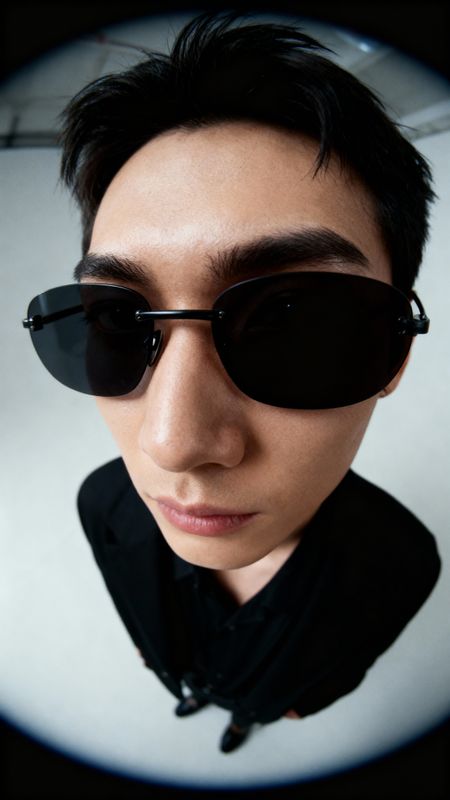 a man wearing sunglasses and a black shirt