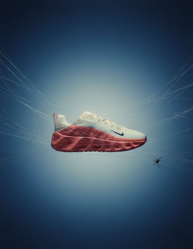 a pair of shoes floating in the air