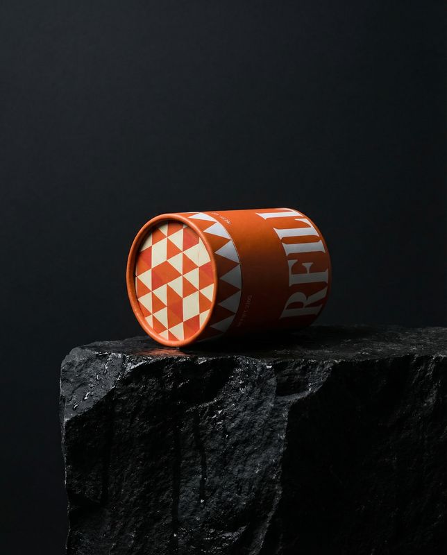 a cup sitting on top of a rock