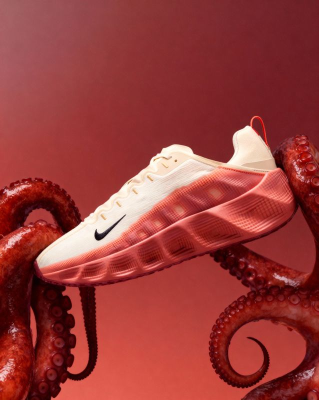 a pair of sneakers on top of an octopus