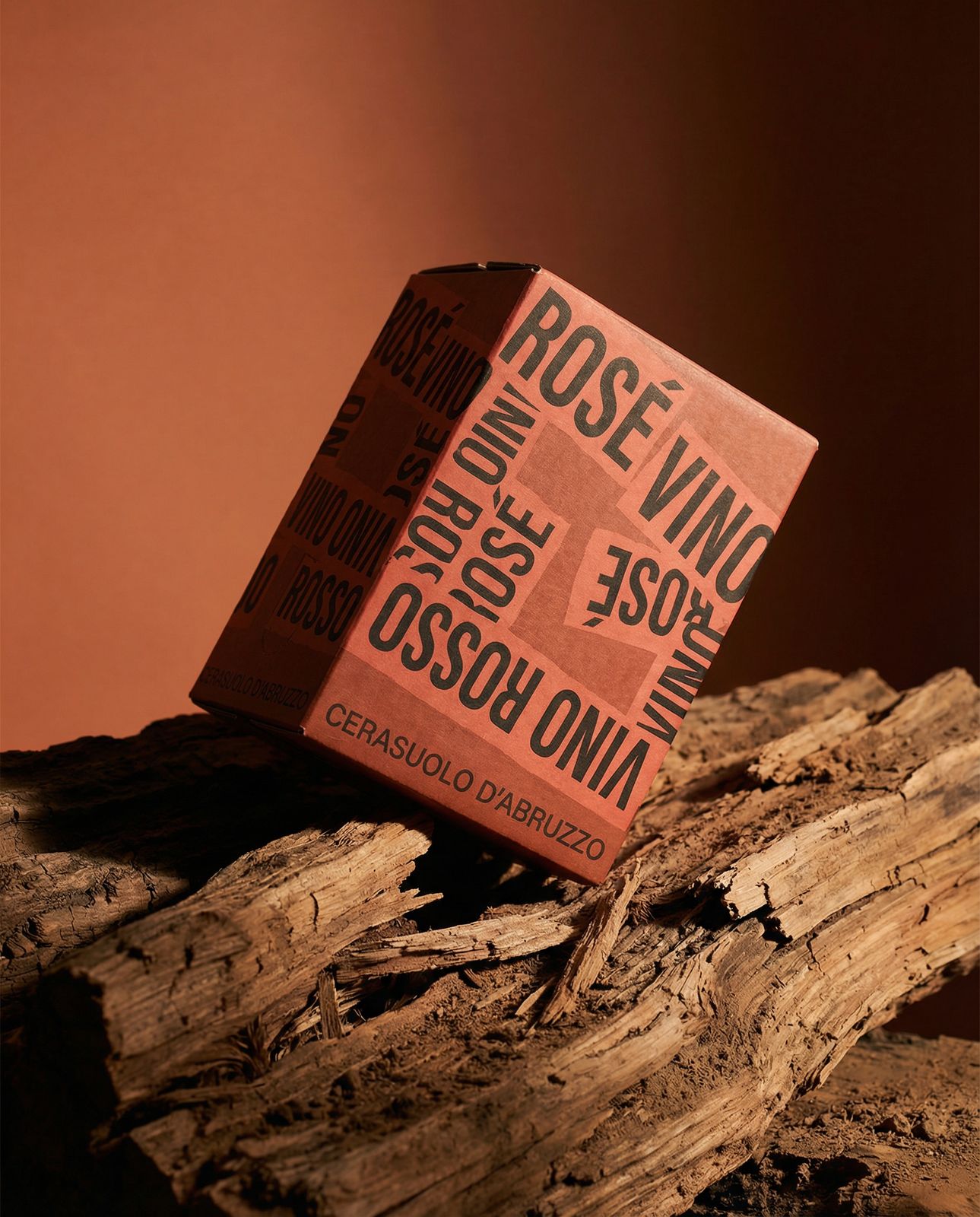 a box sitting on top of a pile of wood