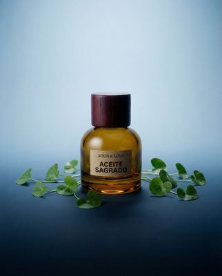 a bottle of aceite saffron sitting on a table