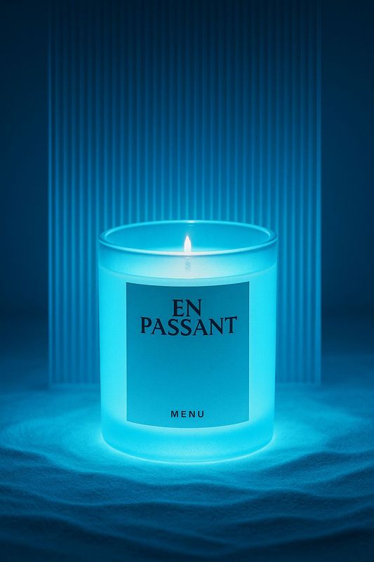 a lit candle sitting on top of a table