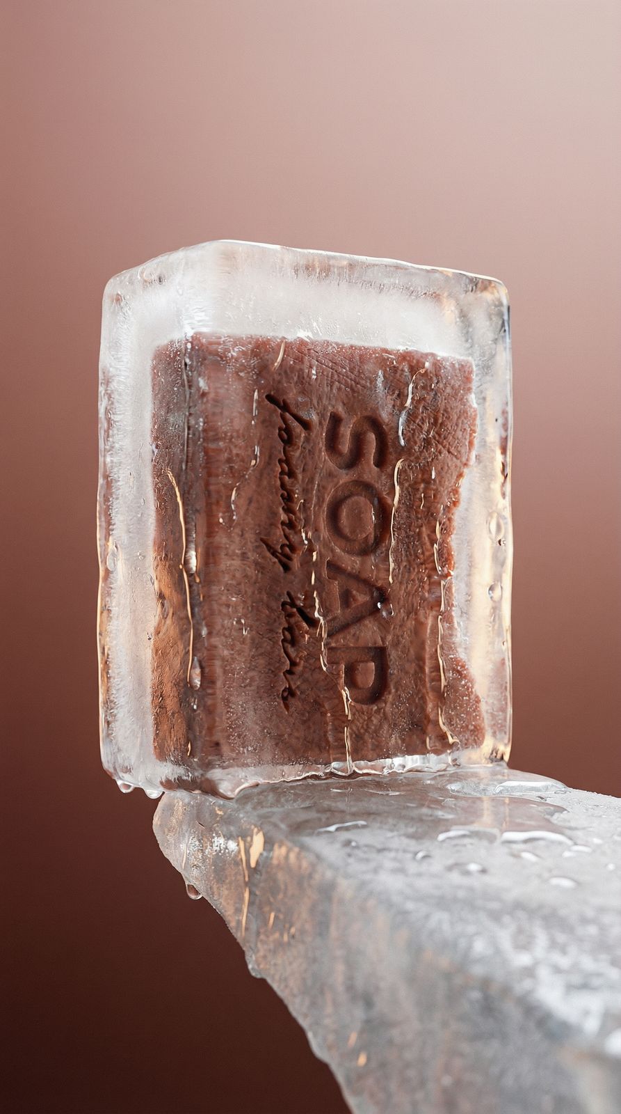 a piece of ice that has some type of food on it