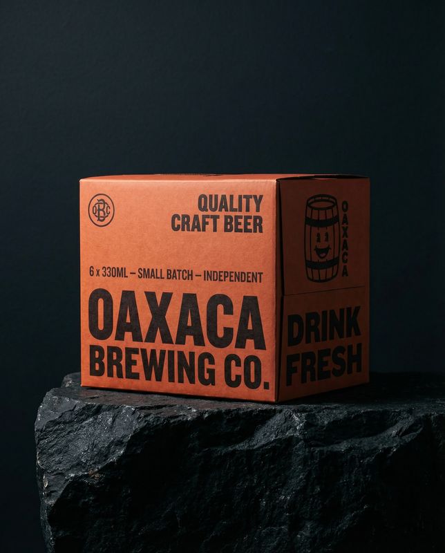 a beer box sitting on top of a rock