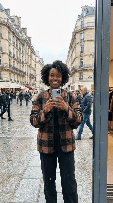 a woman taking a picture of herself in a mirror