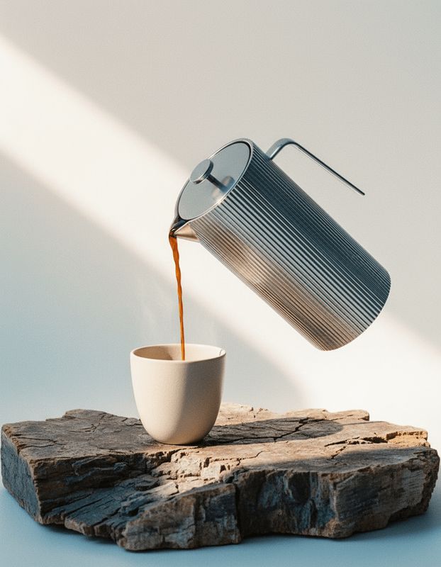 a cup of coffee being poured into it