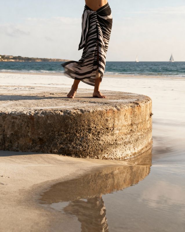 a woman standing on top of a rock near the ocean