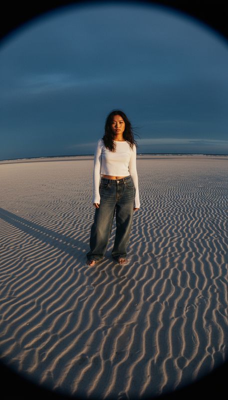 a woman standing on top of a sandy beach