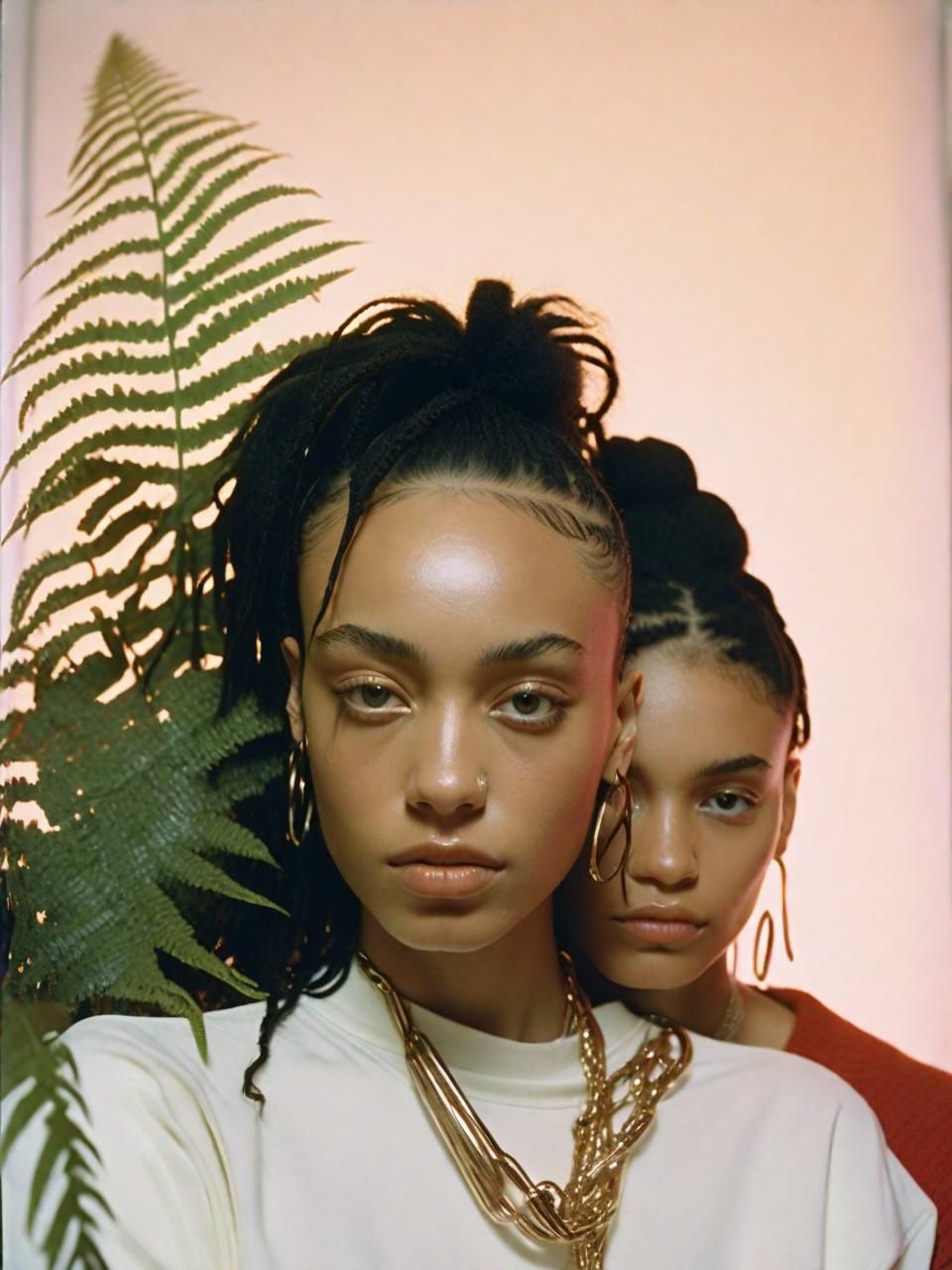 two young women standing next to each other