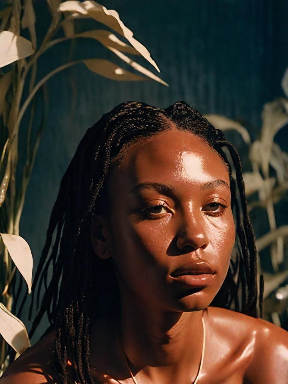 a close up of a person with dreadlocks