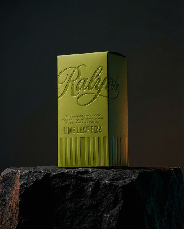 a green box sitting on top of a rock