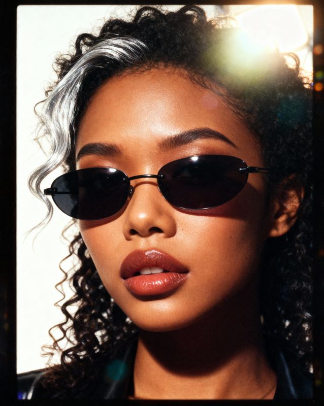 a close up of a person wearing sunglasses