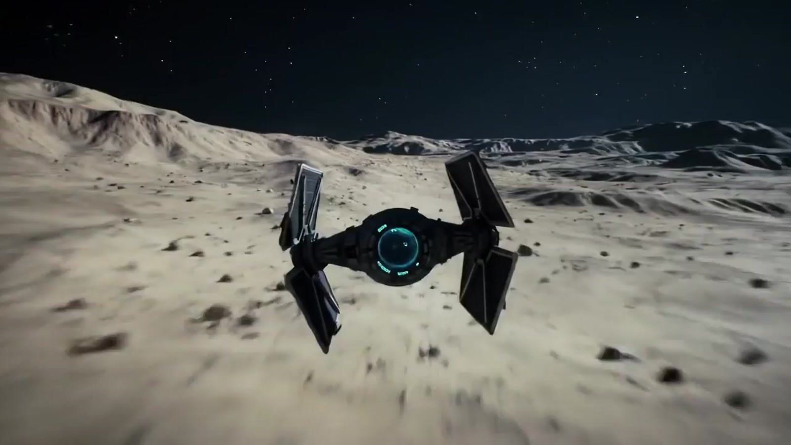 a space ship floating on top of a snow covered mountain
