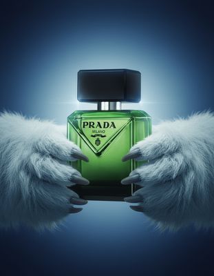 a person holding a green bottle in their hands