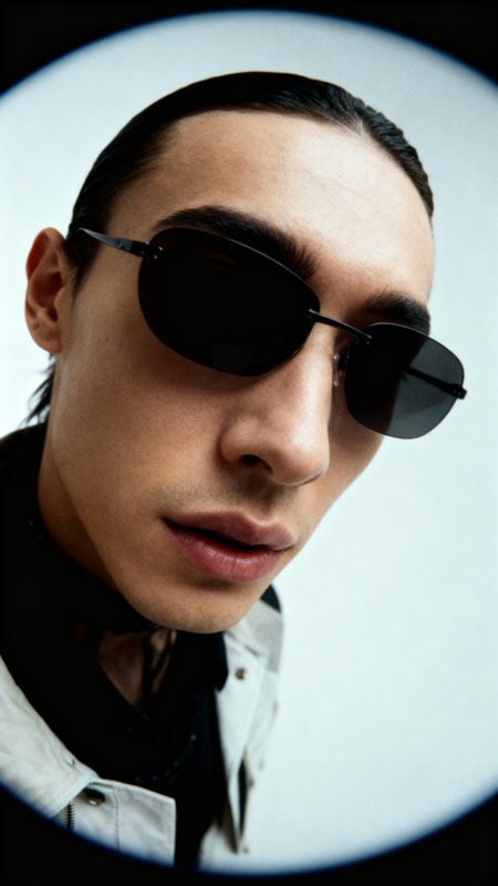 a man wearing sunglasses and a white shirt