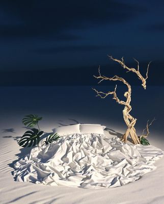 a tree that is standing in the snow