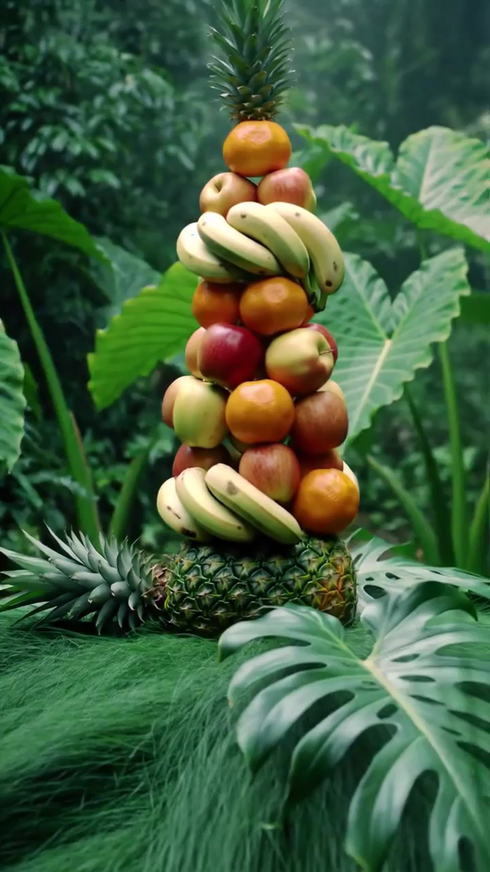 a bunch of fruit stacked on top of each other