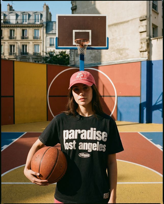 a woman holding a basketball on a basketball court
