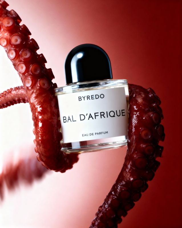 a bottle of bal d'afrique on top of an octopus