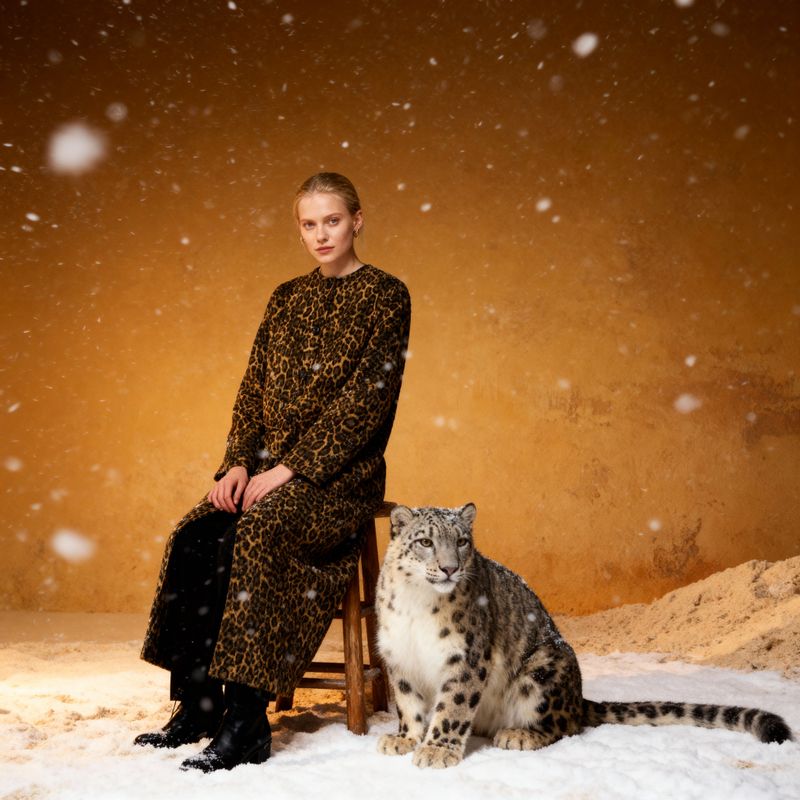 a woman sitting on a chair next to a cat