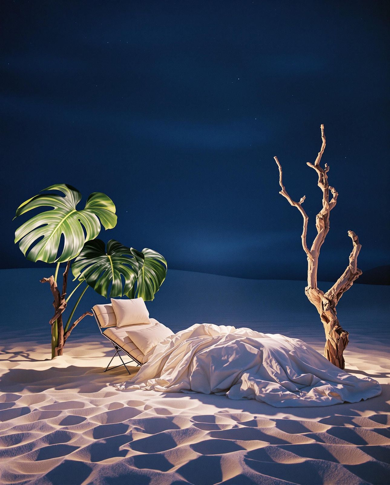 a chair sitting on top of a sandy beach