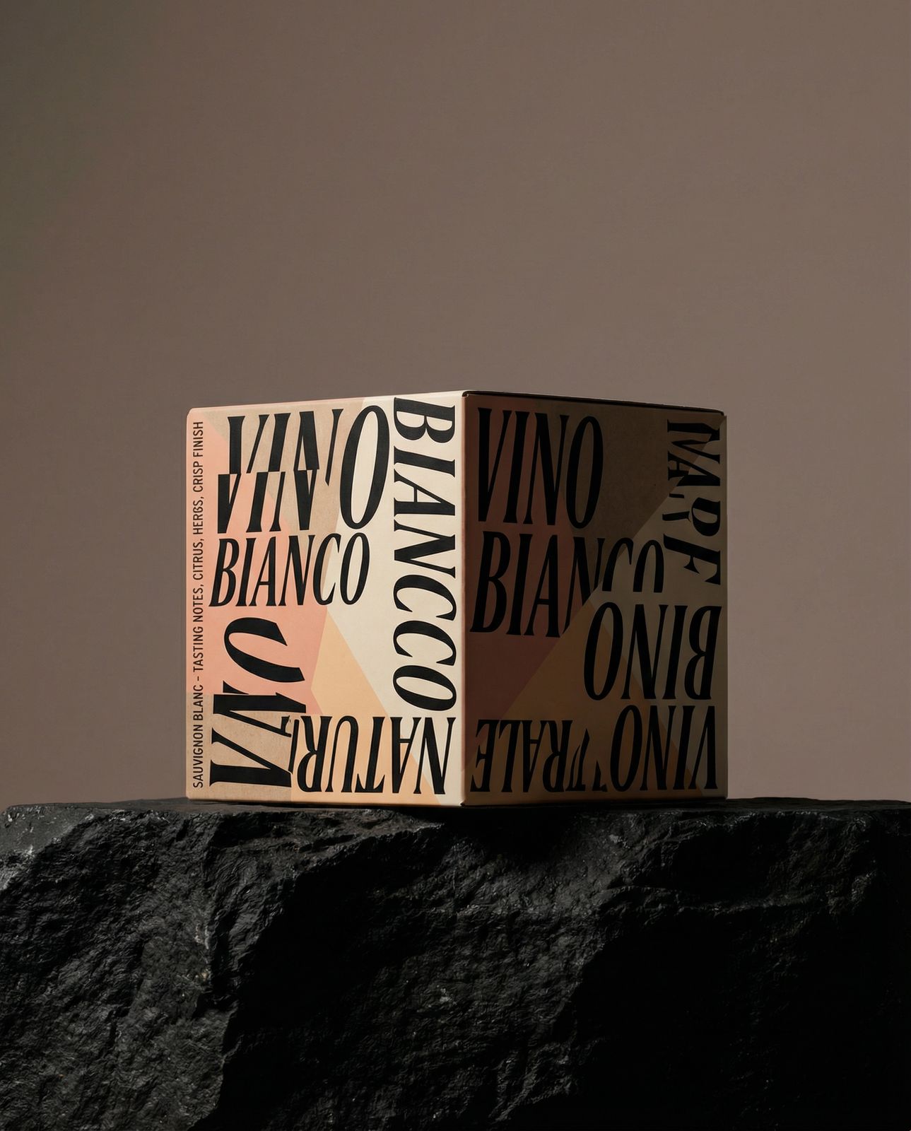 a box sitting on top of a rock