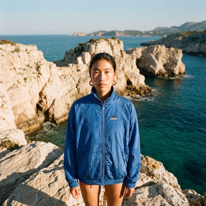 a woman standing on top of a rocky cliff next to the ocean