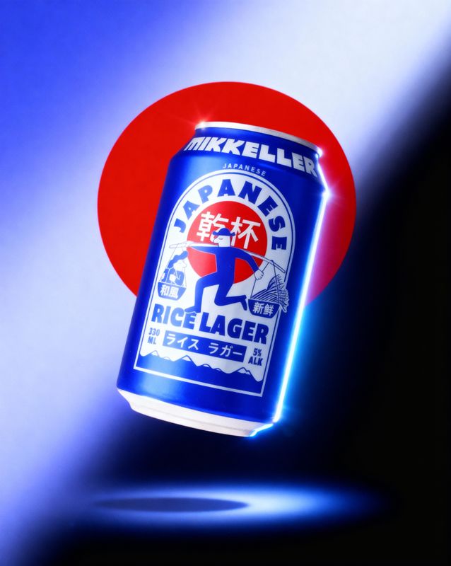 a can of beer with a red circle around it