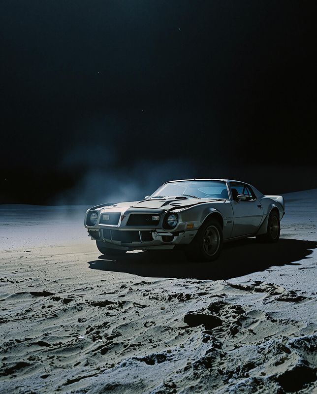 a car is parked on a snowy surface