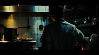 a man standing in a kitchen preparing food