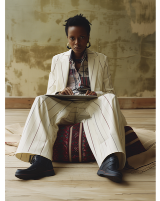 a person sitting on the floor with a laptop