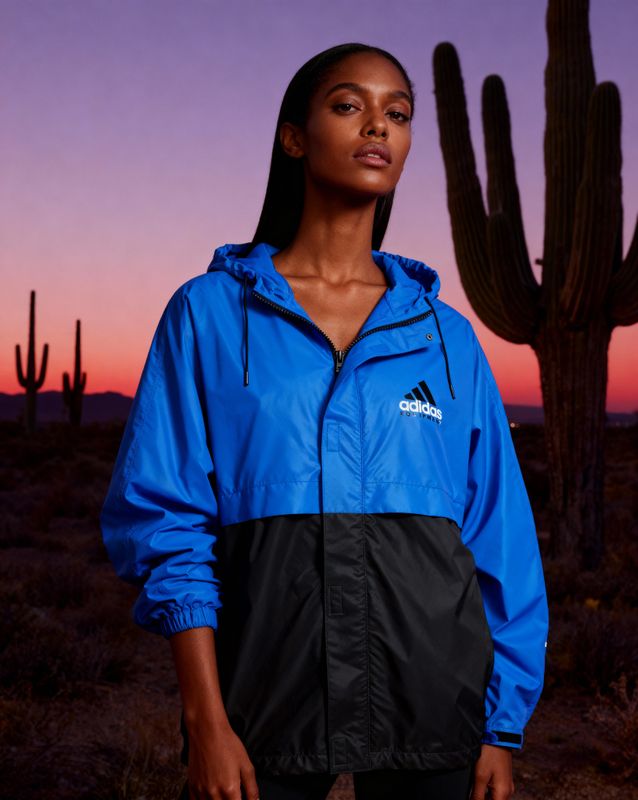 a woman standing in front of a cactus