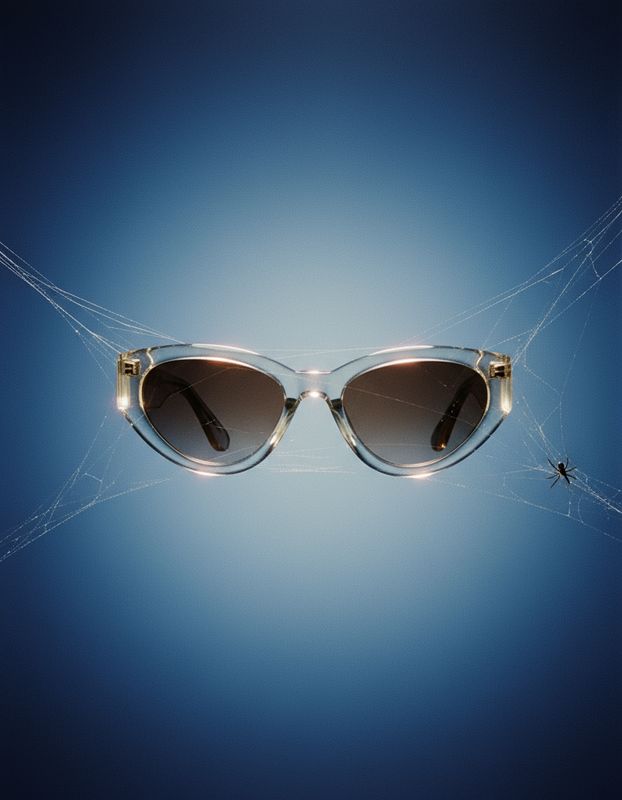 a pair of sunglasses that are broken in half