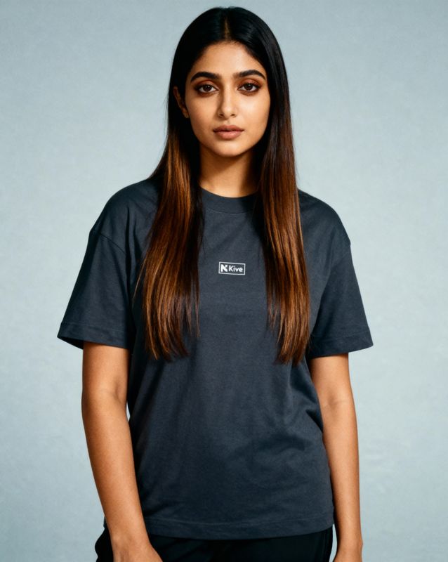 a woman with long hair wearing a black shirt