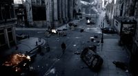 a city street filled with lots of rubble