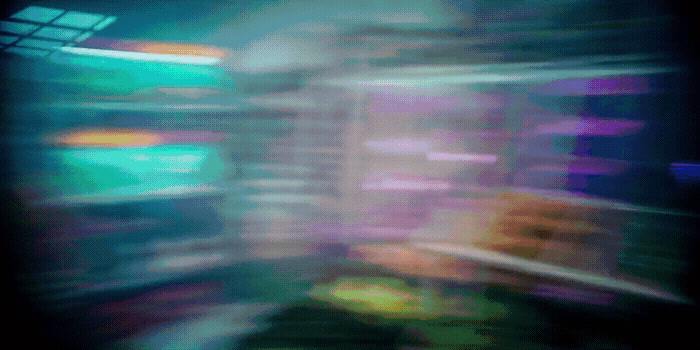 a blurry photo of a refrigerator door