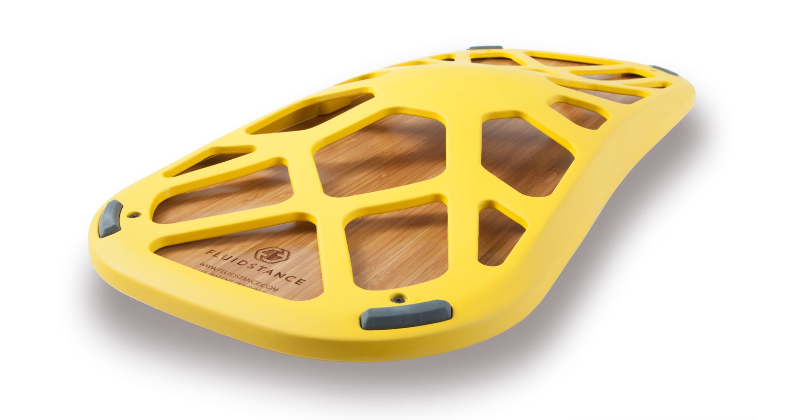 a close up of a yellow object on a white background