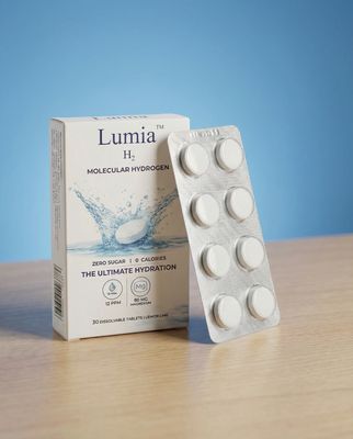 a pack of lumia pills sitting on top of a table