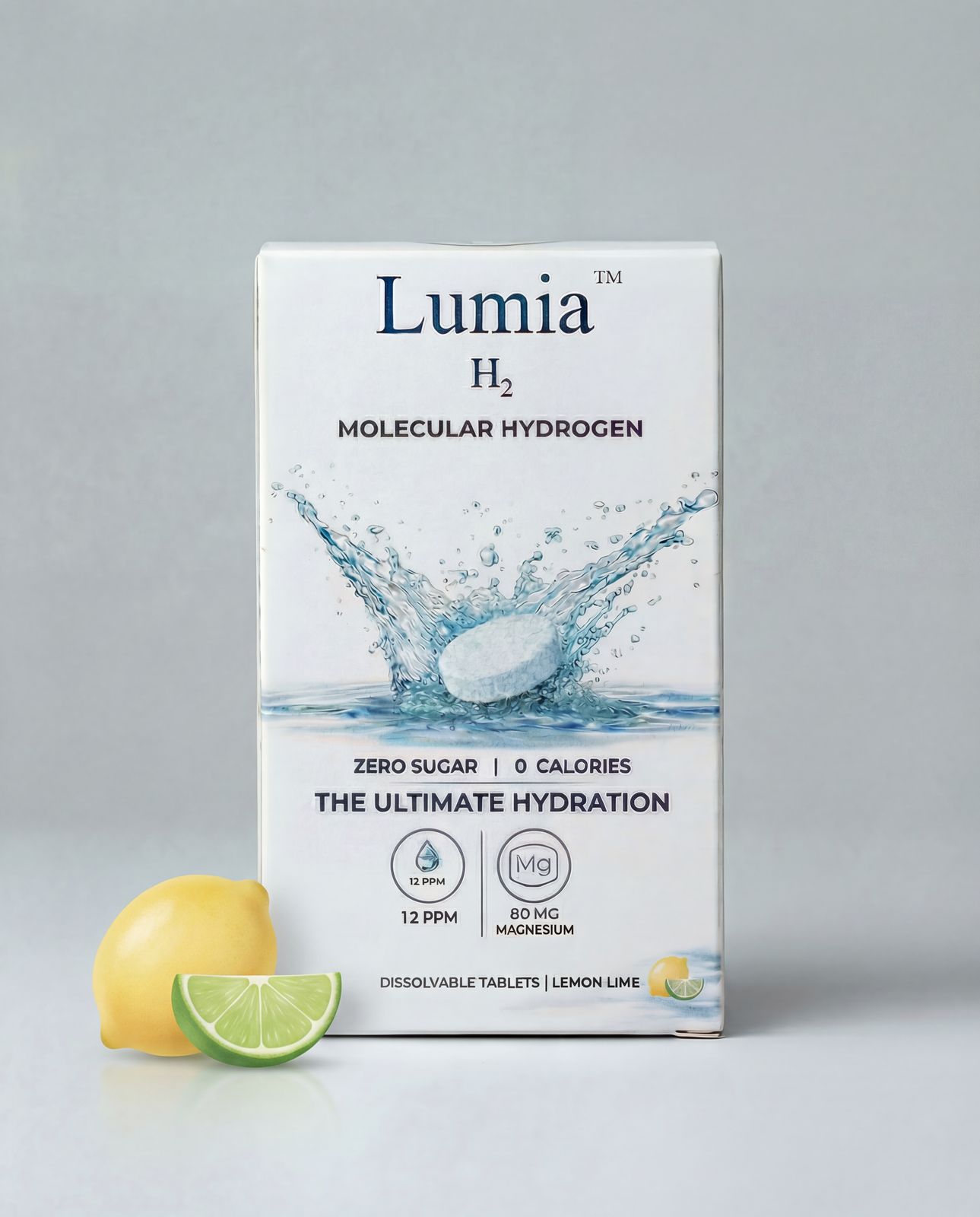 a box of lumia h2 with a lemon next to it