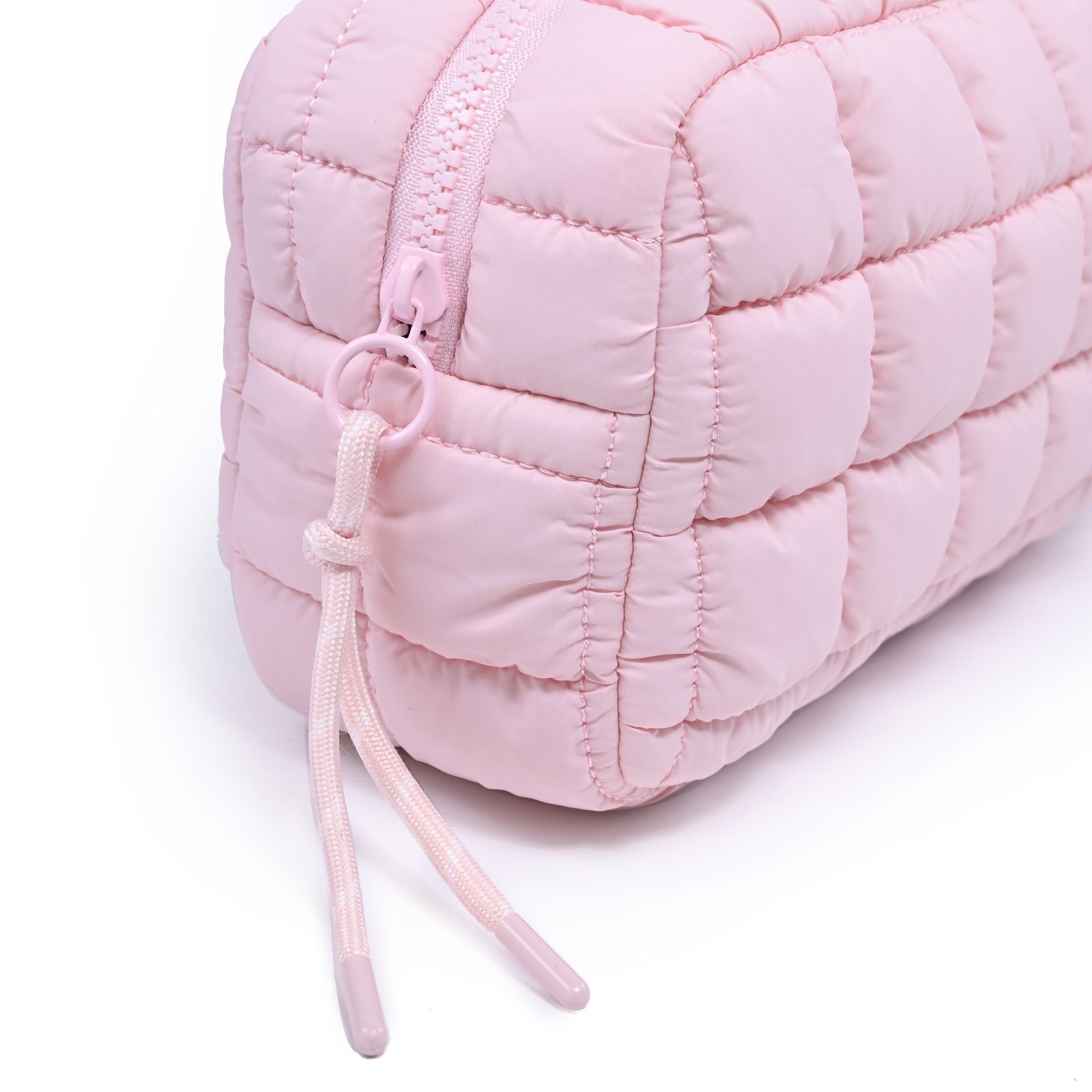 a pink bag with a zipper on it
