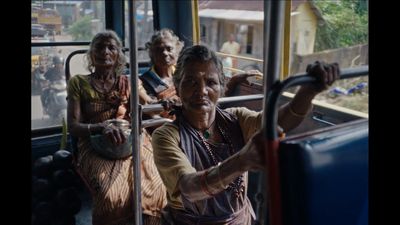 a group of people riding on a bus